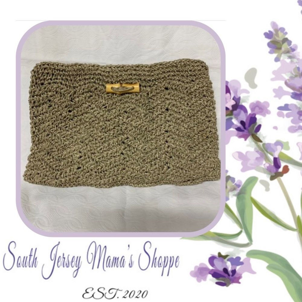 Vintage 1970s Pappagallo Straw Like Clutch Purse